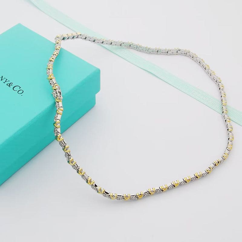 18K Tiffany Schlumberger Eighteen Stone Choker Necklace