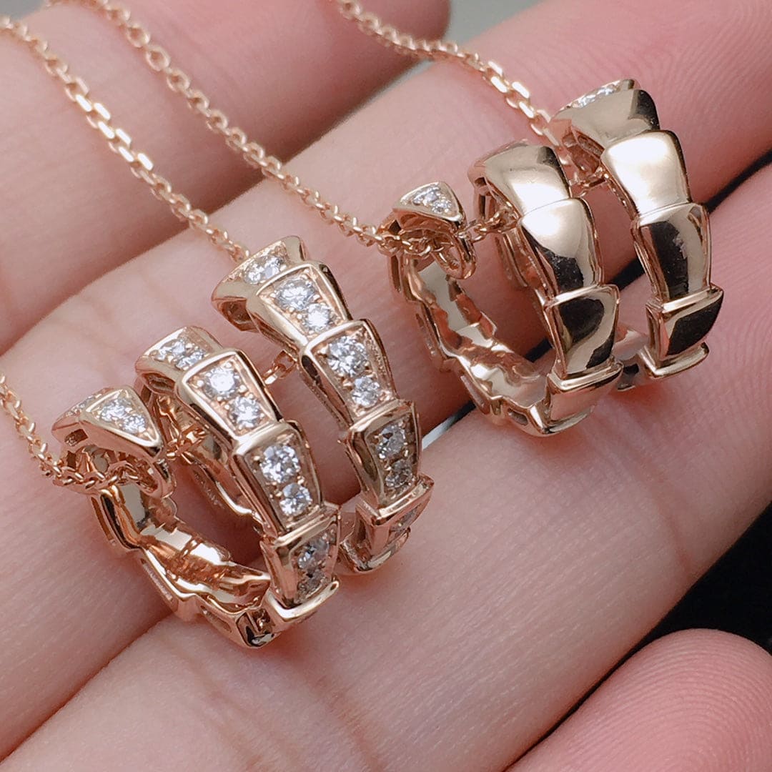 18K BVLGARI Serpenti Viper Pave Diamonds Necklace