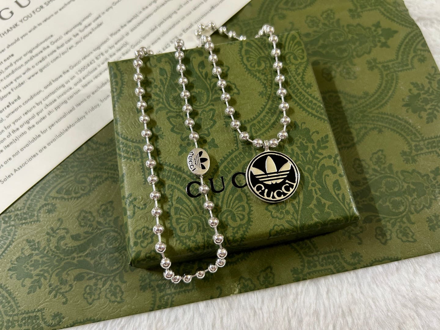 Double Gucci x Adidas Pendant Boule Necklace