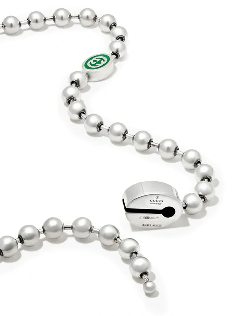 Double Gucci Interlocking Gucci Green Necklace