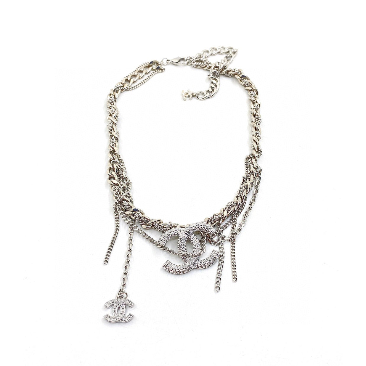 18K  Chanel Chain Diamond Necklace