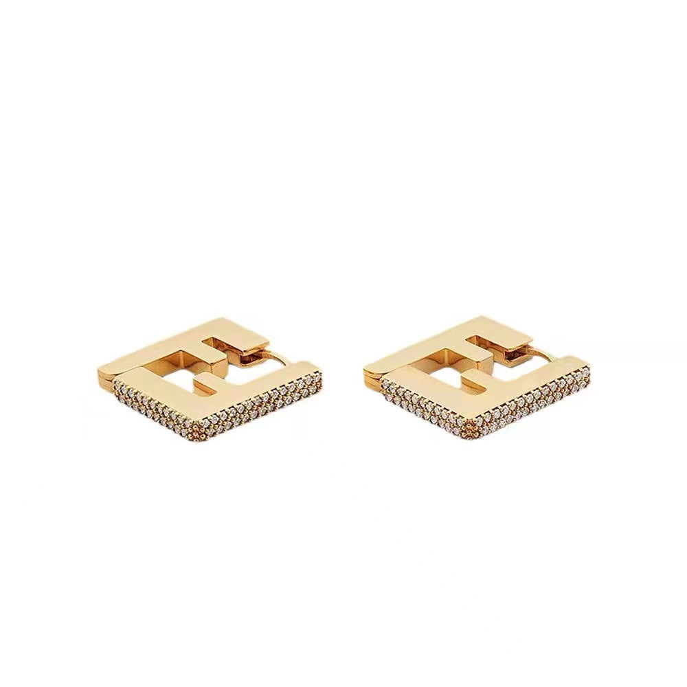 18K Fendi Forever Crystals Earrings