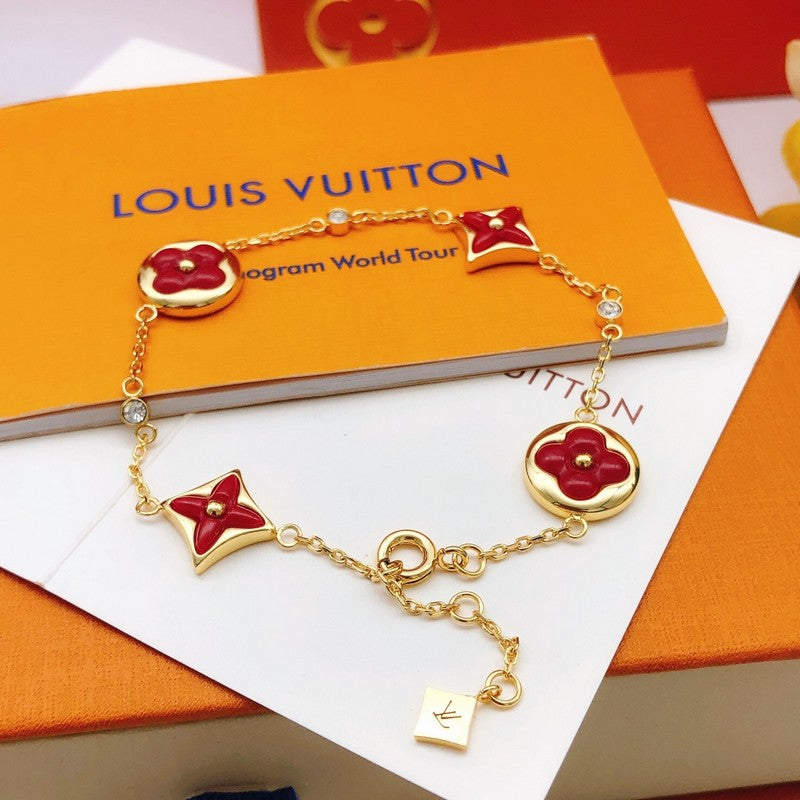 18K Louis Vuitton Blossom Red Flower Bracelet