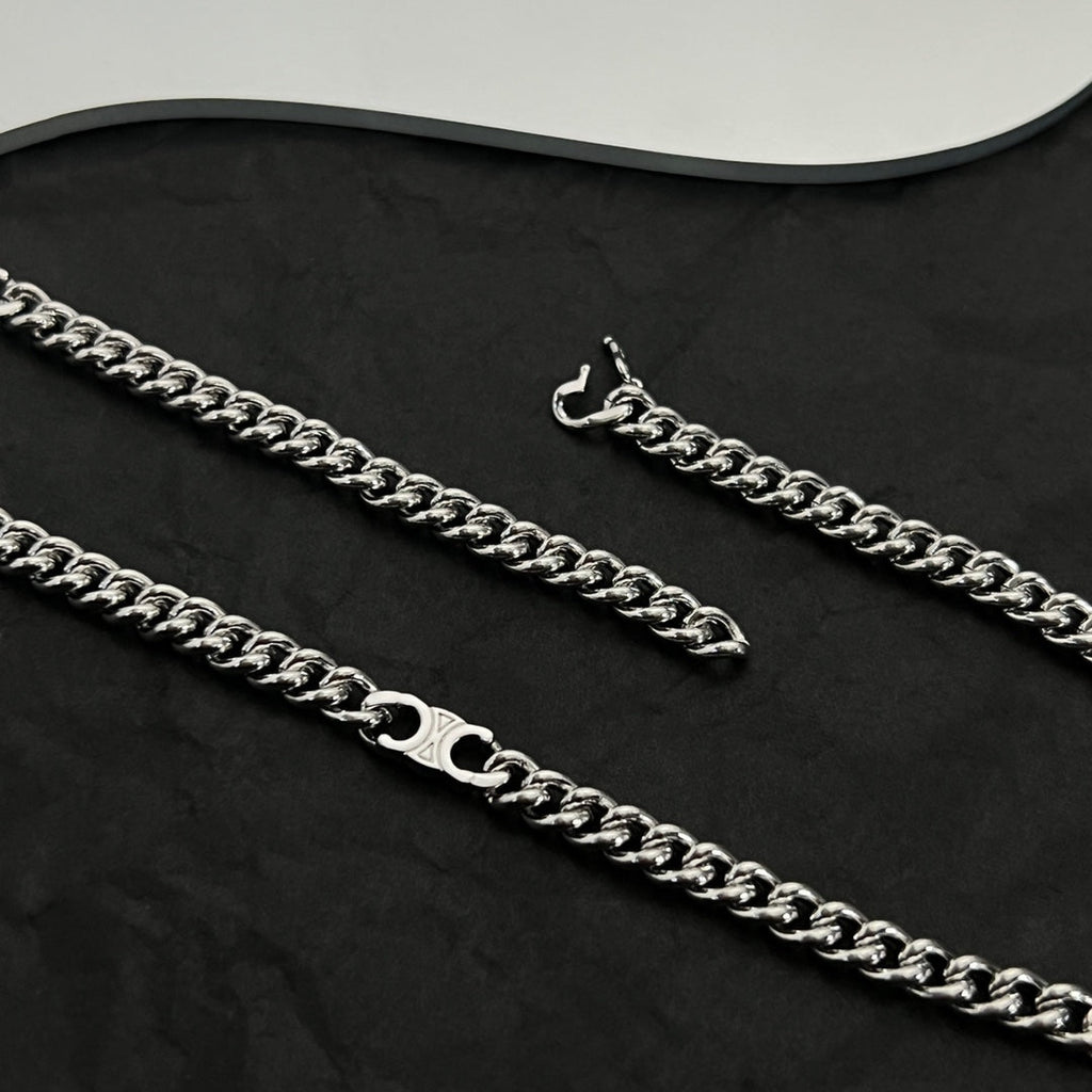18K Celine Gourmette Chain Necklace